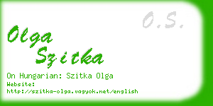 olga szitka business card